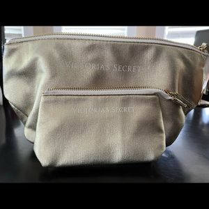 Victoria’s Secret gold set of 2 cosmetic bags